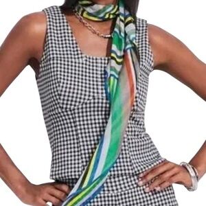 NA XXXX ???? white gingham check sleeveless stretch tankless